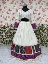 Lovely White Georgette Digital Print Lehenga Choli